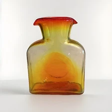 Classic Blenko Tangerine #384 Water Bottle 8 3/8” Beautiful Color