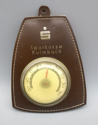 Wandthermometer der Sparkasse Kulmbach, Werbeartikel, 1950-1960er Jahre Germany