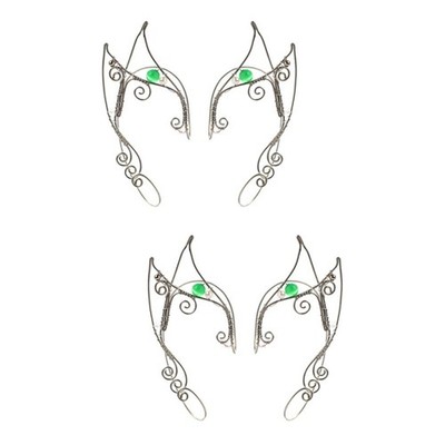  2 Paar Elf Ohrmanschetten Ohrring Feenkostüm Requisite für Hochzeit Halloween