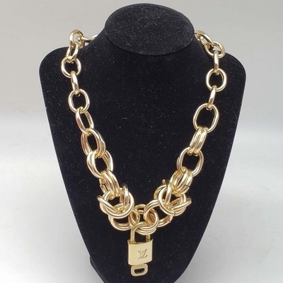Authentic Louis Vuitton Lock & Key w/ Unbranded Stainless Steel Chain