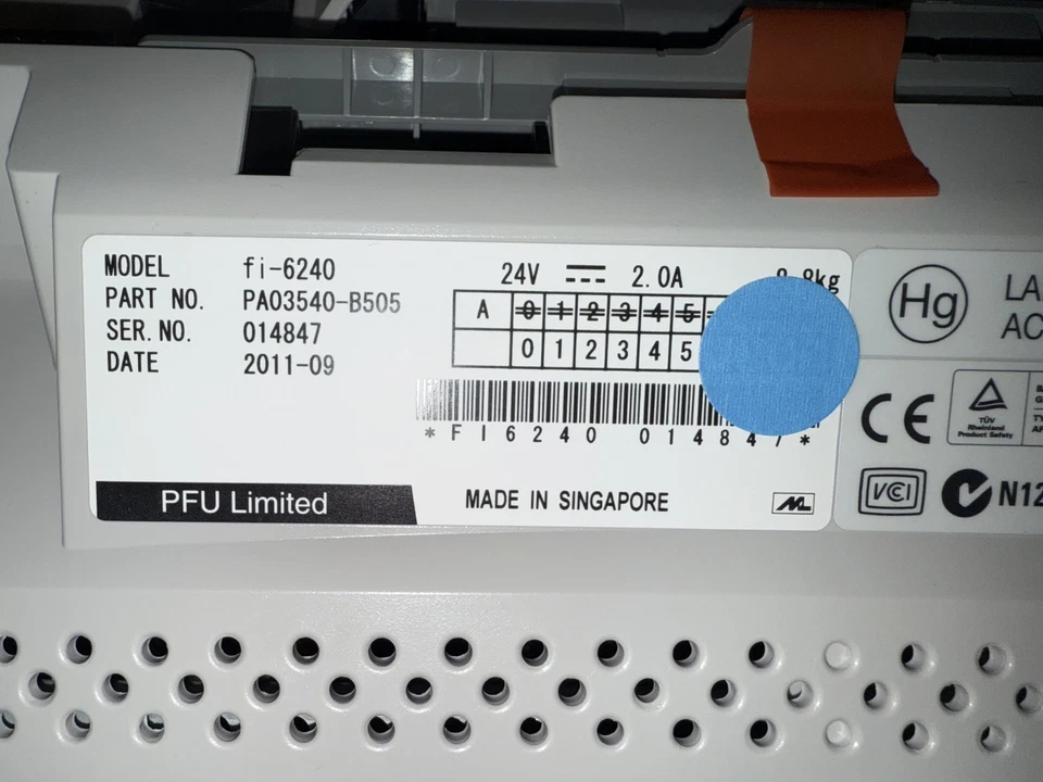 Fujitsu FI-6240 600 DPI Duplex Flatbed Image Document Scanner w/AC Adapter - Image 4 of 4