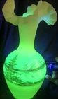 Fenton Vase ~Mountain Reflections~ Painted By Dane Fredrick, Uranium Glow HTF