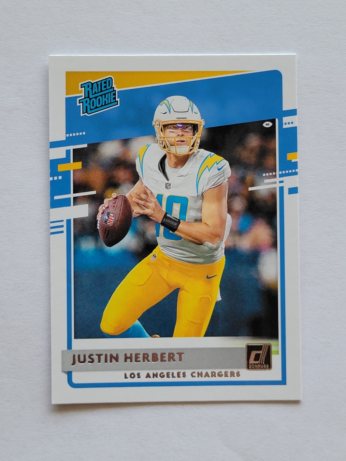 2020 Panini Donruss Rated Rookie Card Base Justin Herbert #303 RC