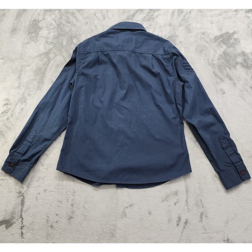 Jachs Comfort Shirt Mens Size S Blue Button Up Long Roll Tab Sleeves Pockets - Picture 2 of 11