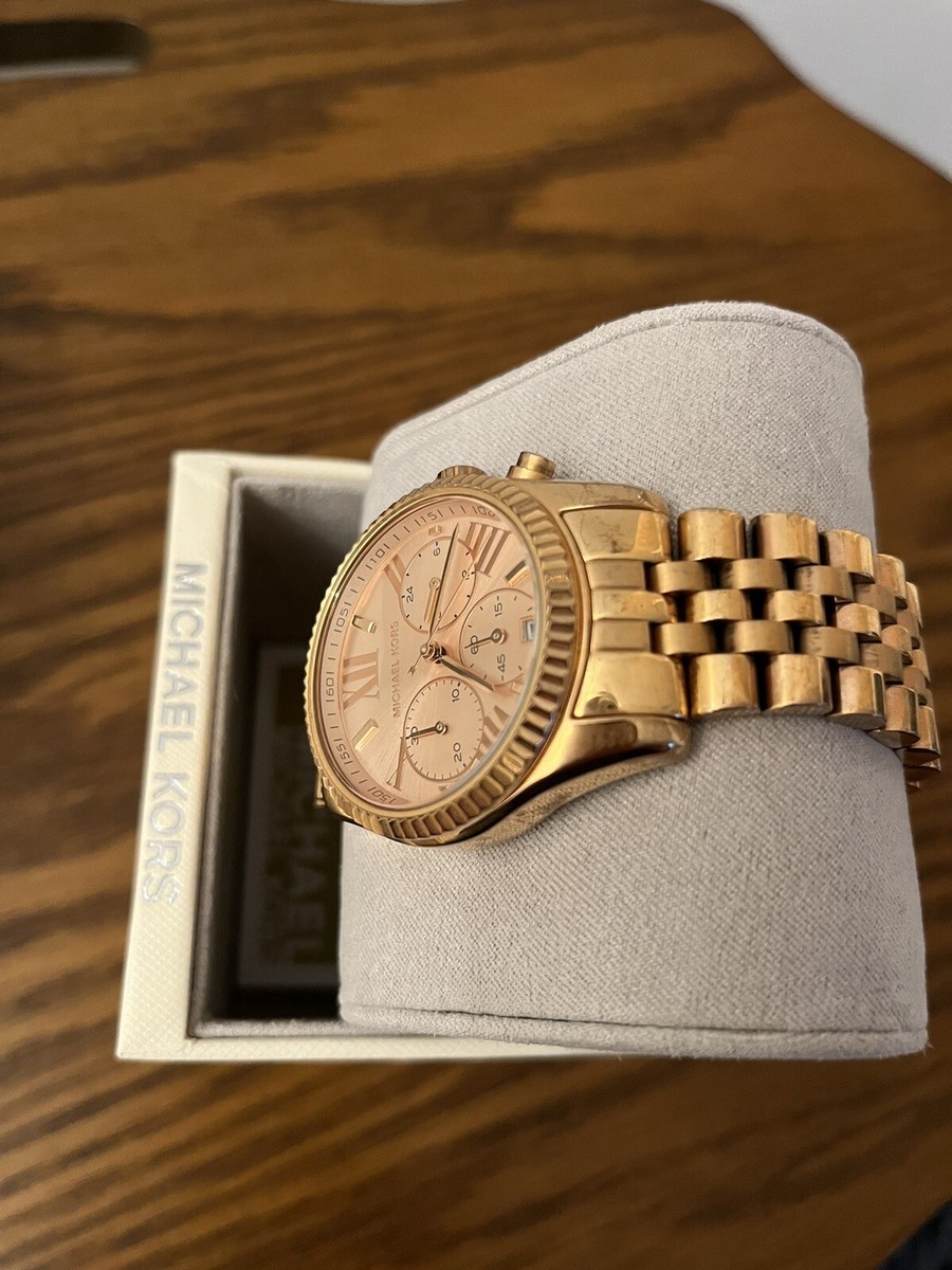 MICHAEL KORS Womens MK5569 'Lexington' Rose Gold Tone 26mm Watch