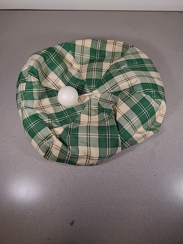 Elope Golf Hat Hidden Zipper Pocket Snap Brim Adjustable Checkered Green & White - Picture 5 of 7