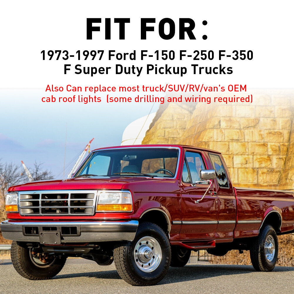 5-Pack Clear Cab Roof Marker Lights With Base & Wiring – Fits 1973-1997 Ford F-Series Super Duty
