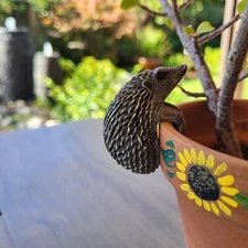 Hedgehog Garden Plant Pot Hanger, 2 1/4", Brown