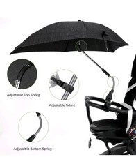 sonnenschirm F&uuml;r kinderwagen buggy Fahrr&auml;der UV Sonnerschutz 50+ GRAU univers