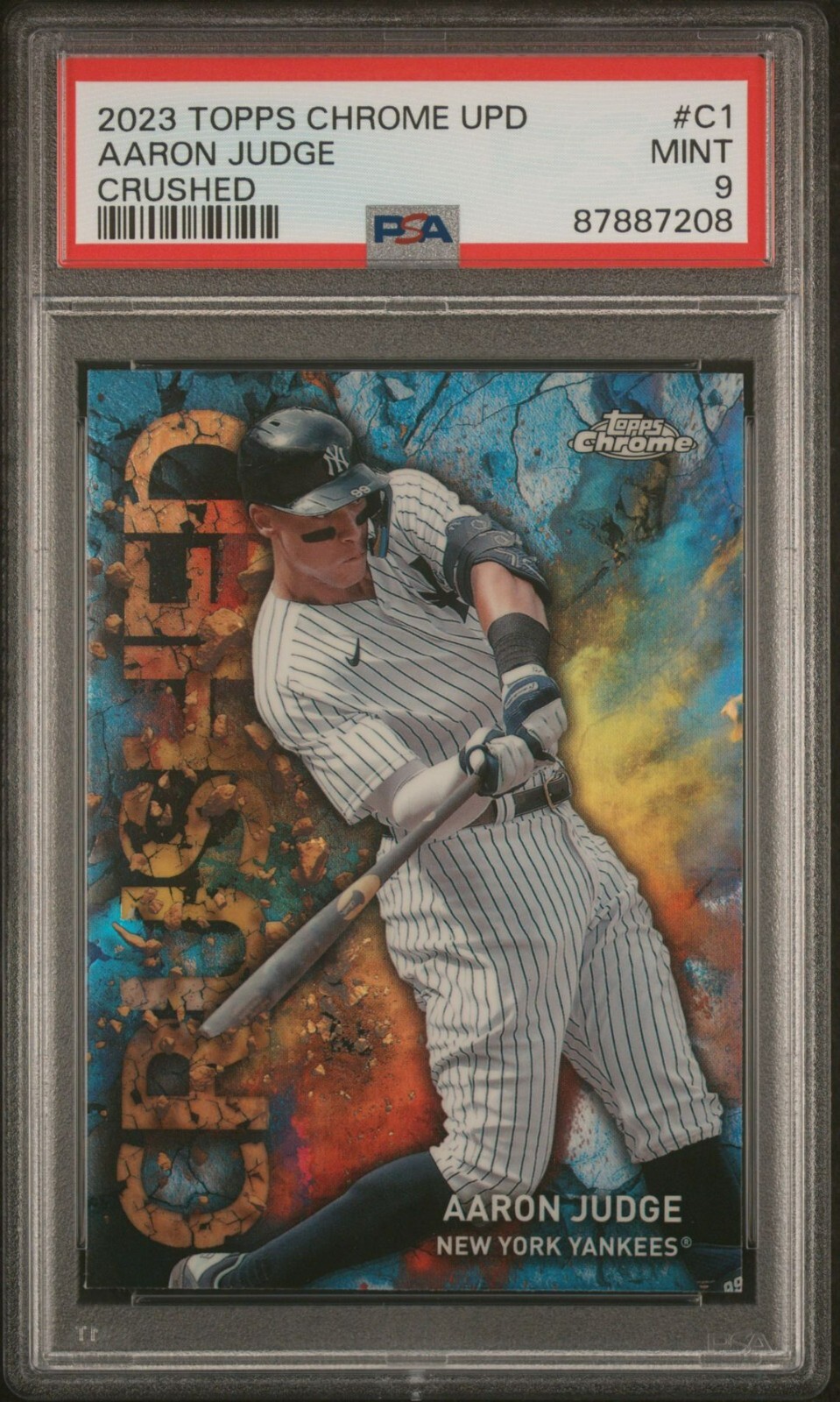 2023 Topps Chrome Update Crushed C-1 Aaron Judge PSA 9