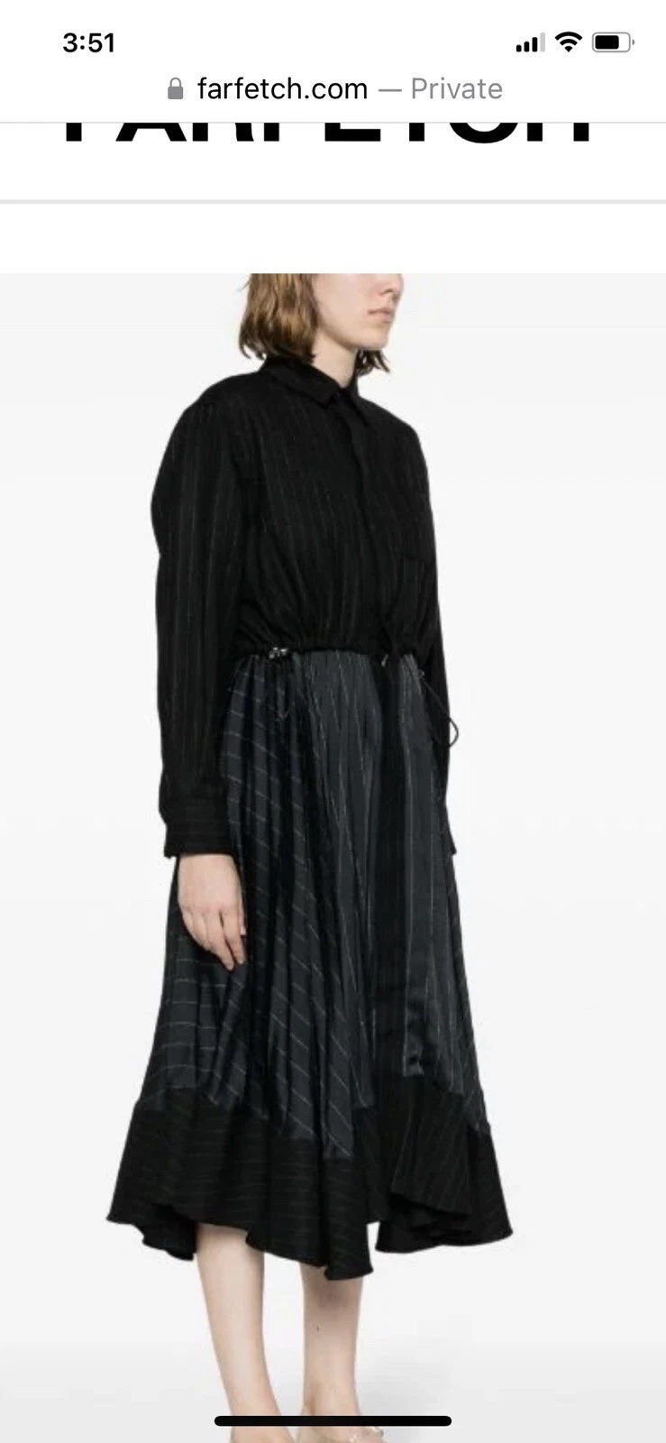 Abito midi gessato a strati Sacai taglia 4 htf