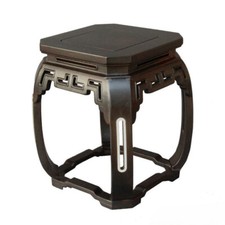 Ebony Wood Square Rack Fishbowl Stand Bonsai Stone Vase Flower Plant Display