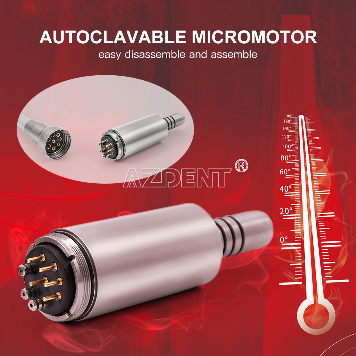 AZDENT Dental Implant Surgical Brushless Motor 20:1 LED Contra Angle Handpiece
