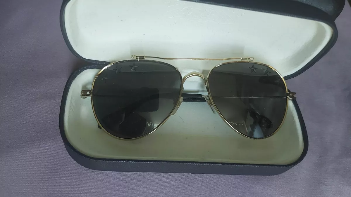 Givenchy Star Aviator Sunglasses 58mm Silver Grey Lens