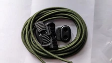 No Tie CAMO /ARMY GREEN  Elastic Shoelace Lock Laces Shoe Strings Locking Toggle