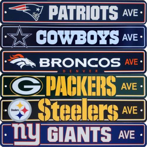 Offizielle NFL Football Street Schild Ave lizenzierte langlebige Mannhöhle - Bild 1 von 36