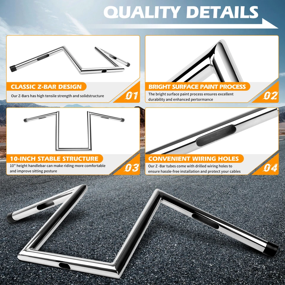 Guidão cabide macaco motocicleta 10" elevação Z-Bar 1" para Honda Shadow VT 750 1100 - Imagem 4 de 4