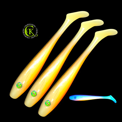 3x 16cm UV Balzer Shirasu Pike Collector Shad Matze Koch Gummifisch Stint Runner