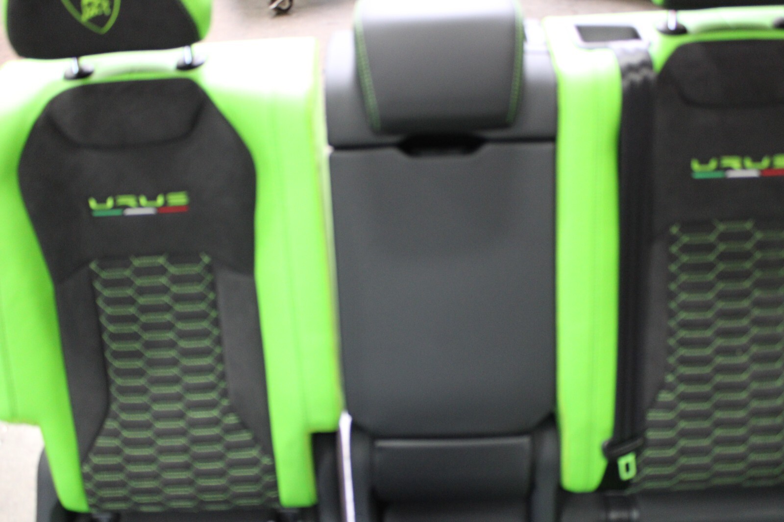 Lamborghini Urus, Rear Seat Assembly , Black/Green, Used, P/N 4ML885001