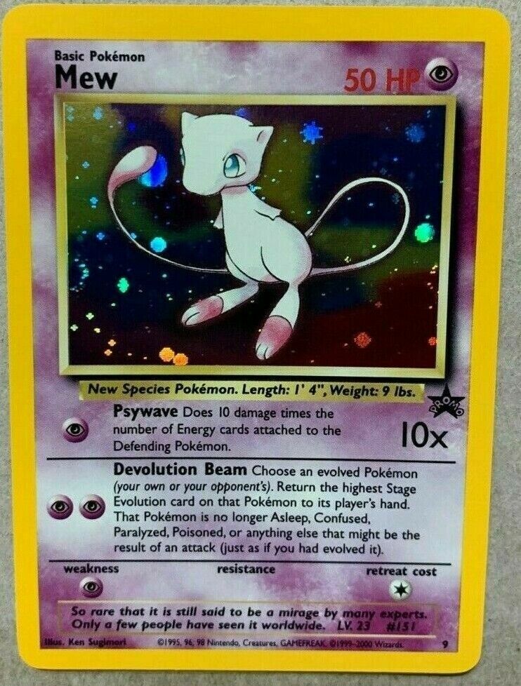 Mew HOLO FOIL Black Star Movie WOTC Promo 9 Pokemon TCG Holographic - LP