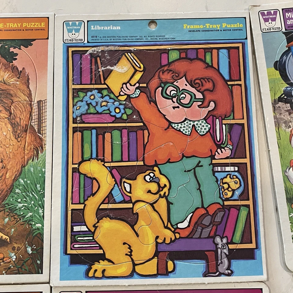 Lote vintage de 6 quebra-cabeças de bandeja Whitman Frame Disney Mickey Sesame Street Tweety - Imagem 4 de 4