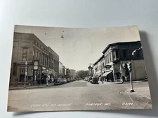 Cook St Street at Dewitt Portage Wisconsin Postcard RPPC