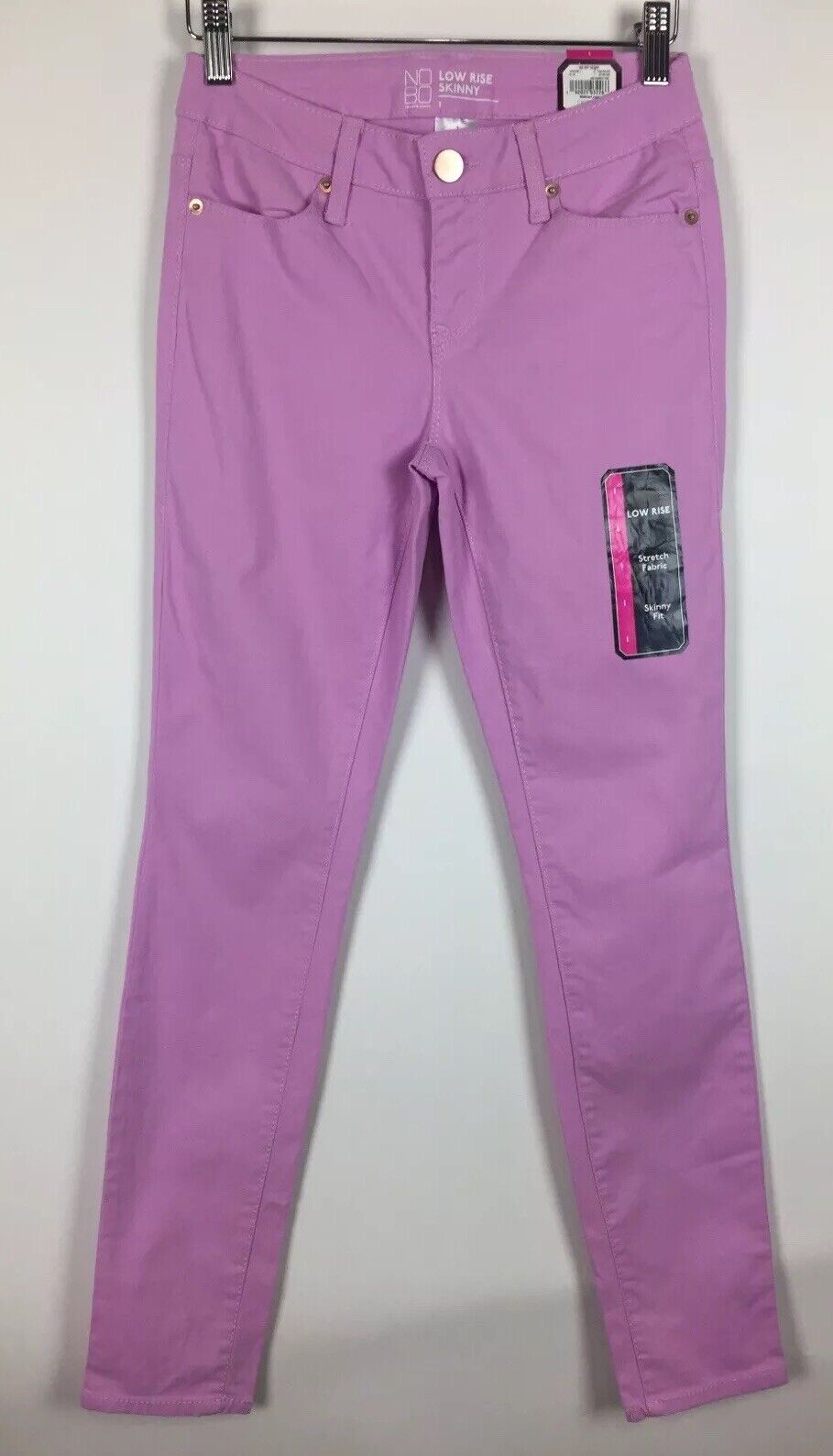 No Boundaries Junior's Pink Orchid Low Rise Skinny Fit Jeans Size 7 OR 15