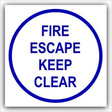 1 x Feuer Flucht Klar halten Türschild Gesundheit und Sicherheit Warnung Aufkleber Etikett