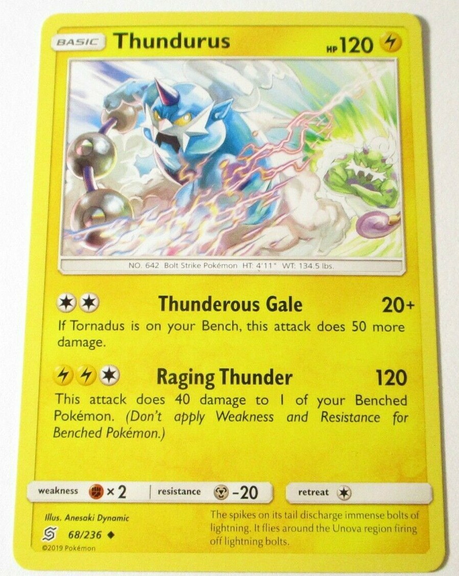 Thundurus 68/236 Uncommon Sun & Moon Unified Minds Pokemon Card