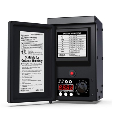 Low Voltage Transformer 300 Watt with Timer, Photo Eye Sensor and Weather Shi...