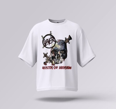 Rare 1990 Slayer South Of Heaven T-Shirt white short sleeve tee S