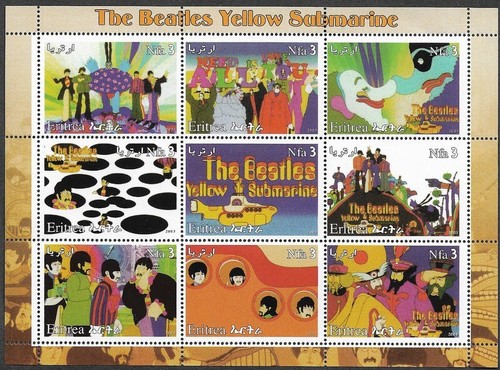 The Beatles- stamps sheet Yellow Submarine pop Music Art Cartoons  mnh 2003