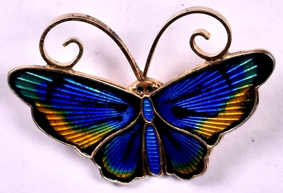 David Andersen Butterfly Norway Enameled Sterling Pin David Andersen Butterfly Norway Enameled Sterling Pin