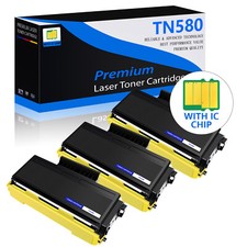 3 Pack TN-580 TN580 BLACK TONER CARTRIDGE for Brother HL-5240 MFC-8460N Printer