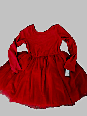 NWT Cat & Jack  Dress Red Velour Glitter Christmas  Girls XLPlus   - 14 Plus