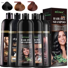 500ml Hair Dye Shampoo Natural Black Permanent Instant Dye Hair Color Shampoo UK