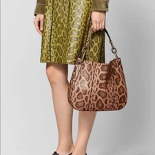 NEW BOTTEGA VENETA Anaconda Dahlia Loop Hobo Bag.
