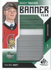 2018-19 UD Sp Game Used BRADY TKACHUK Banner Year #BD18-BT 2018 NHL Draft