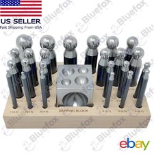26 Piece Dapping Doming Punch Block Set 2.3 mm to 25 mm Jewelry Making Tool Kit
