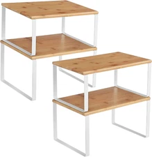 Cabinet Organizer Shelf, Set of 4 Kitchen Counter Shelves, Kitchen Storage, S...