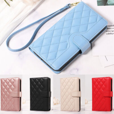 Luxury Strap Grid Leather Wallet Cover Case for A73 A55 A06 A54 A05 A34 A14 A16