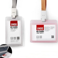 Horizontal Vertical Transverse Clear Hard Work Badge ID Name Card Holder Case  