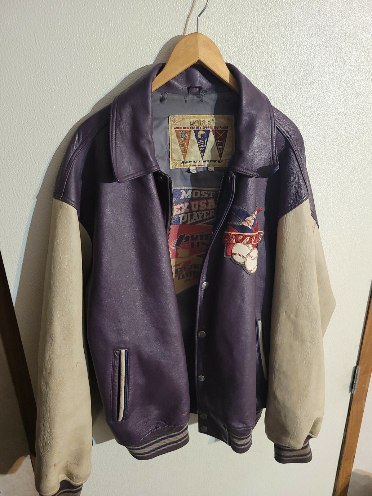 VINTAGE avirex leather jacket xxl VERY 