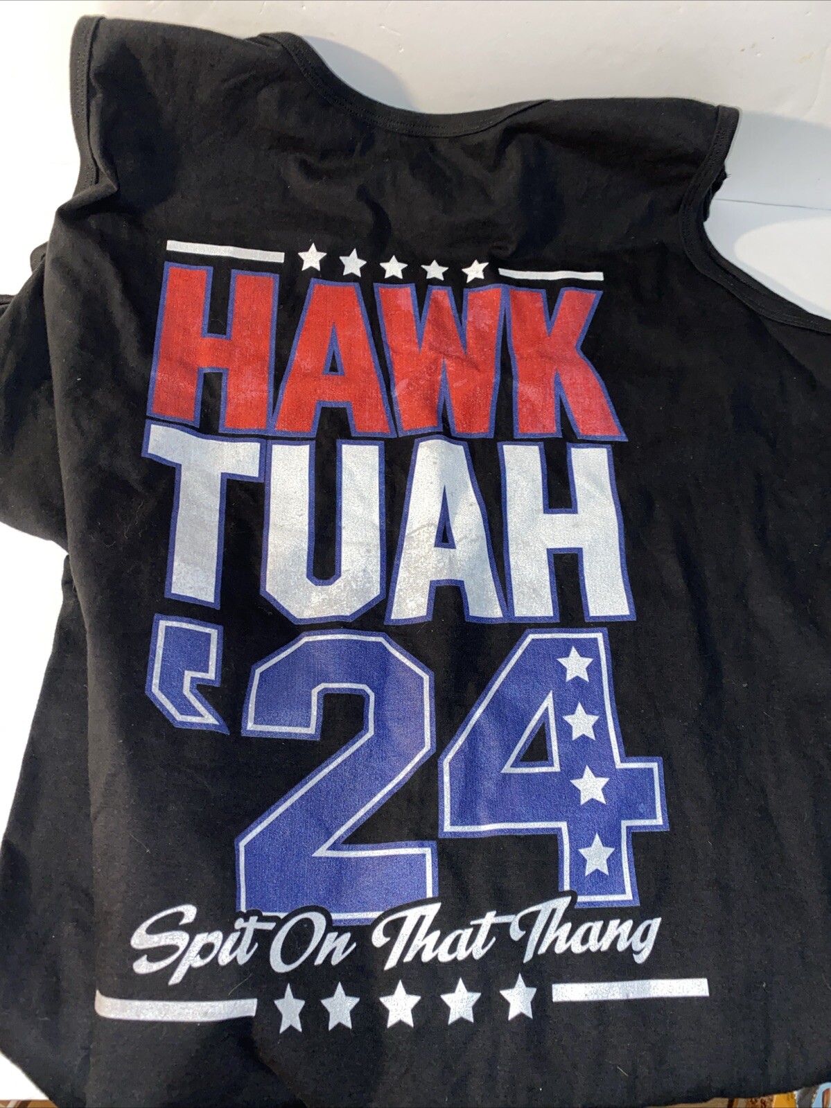 Hawk Tuah Presidential Muscle Shirt Sz XL  24” Spit On That Thang Trump Harris