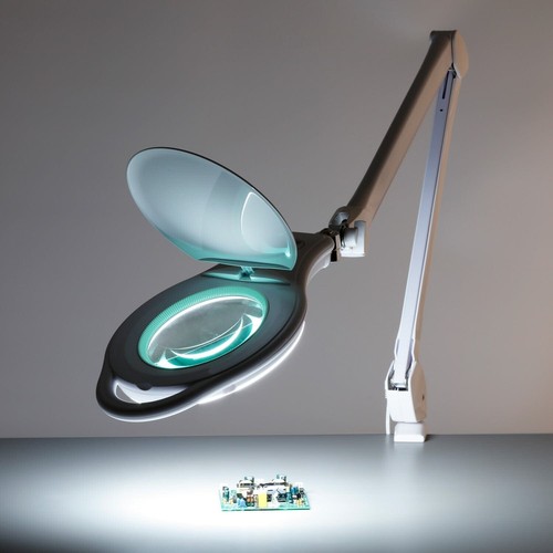 Lámpara de escritorio Amscope 1,75X de aumento 96 LED 10W con lente de 5" de diámetro + abrazadera de mesa - Imagen 3 de 6