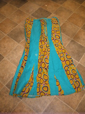 Women's African Long Skirt Multi-color w/tie strings to shorten waist T58
