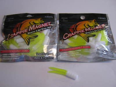 Leland Lures Crappie Magnets 2 packs 30 pc total white/chart