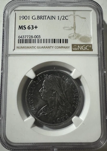 1901 Great Britain Queen Victoria Half Crown NGC MS63+