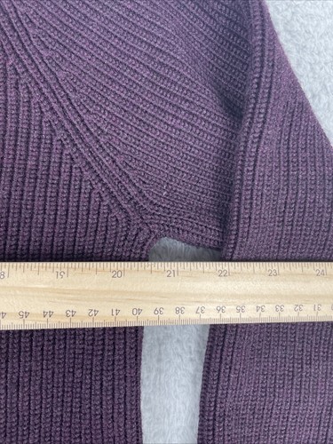 ATHLETA Sweater Womens Extra Small XS Merino Wool Blend V Neck Purple/Eggplant - Picture 6 of 9