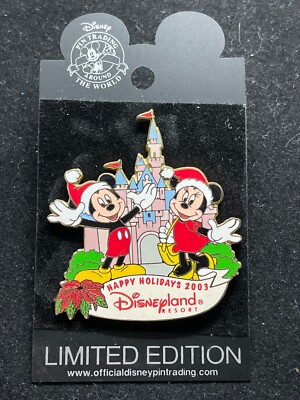Disney Pin - DLR Santa Mickey Minnie Holiday Castle Christmas